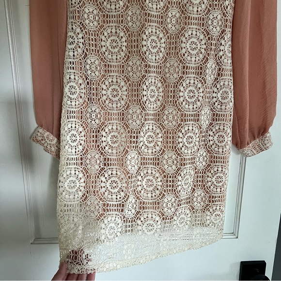 Forever21 Pink Retro Dress Long Balloon Sleeve Size XS - Picture 3 of 8